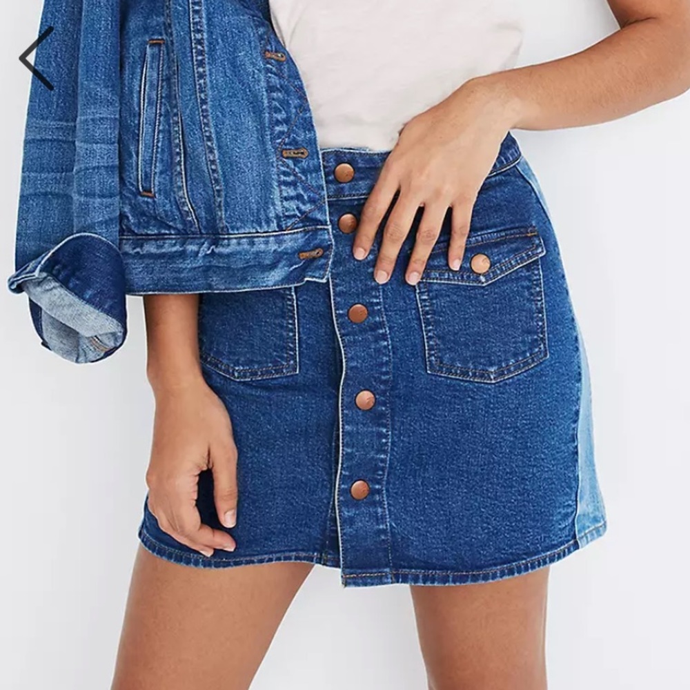 Madewell Two-Tone Denim Skirt